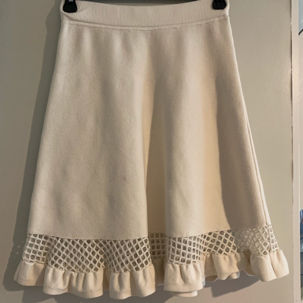 White A-line skirt